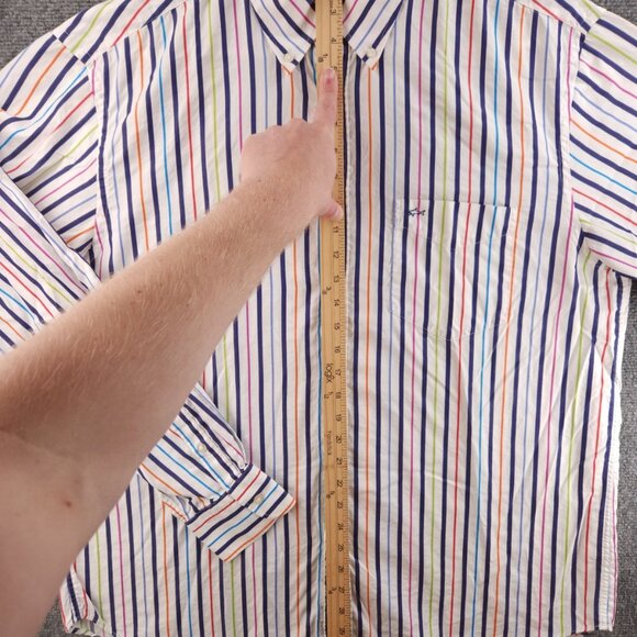 Paul & Shark Button-Down 44 Multicolor Striped Long Sleeve Men Pocket Shirt - Picture 11 of 16